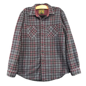 Anchorage Men's Fleece Shirt Jacket Shacket Multi Medium Plaid Pockets